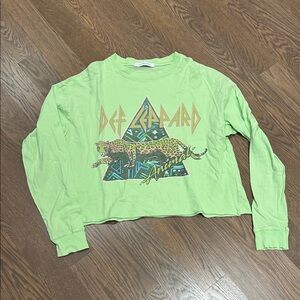 Daydreamer Lime Green Def Leppard Long Sleeve Tee